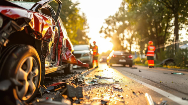 Incidente stradale: auto esce di strada e danneggia cartelloni pubblicitari