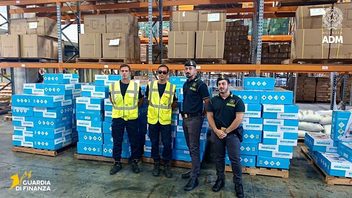 Sequestrati più di 3mila ventilatori contraffatti e potenzialmente pericolosi nel porto di Genova Pra’