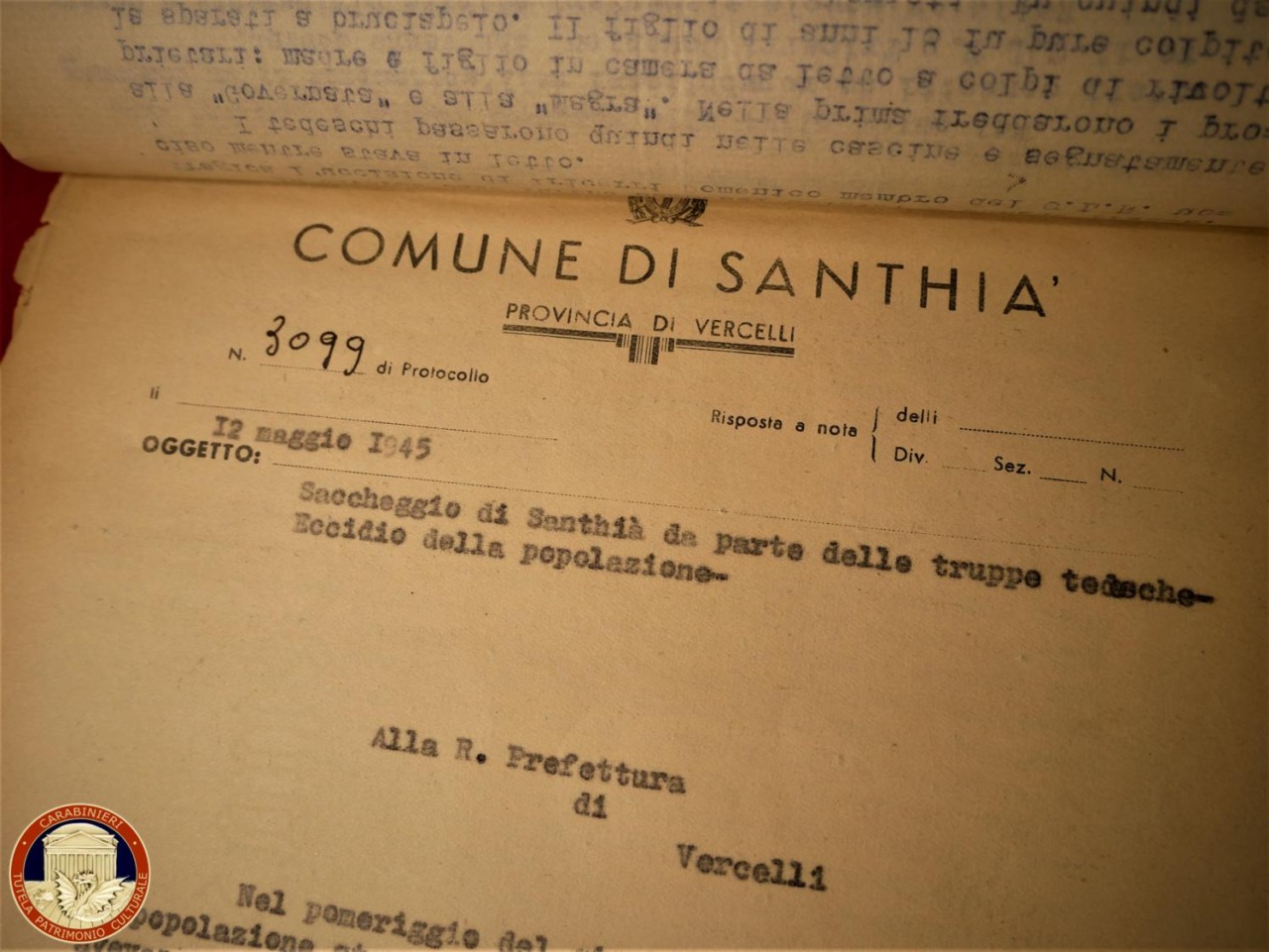 Torna all’Archivio di Stato di Torino il fascicolo sulla strage nazista di Santhià del maggio 1945