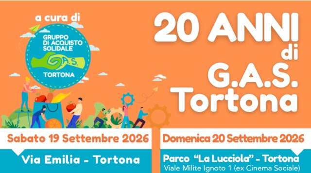 Il Gruppo Acquisto Solidale di Tortona festeggia 20 anni di attività