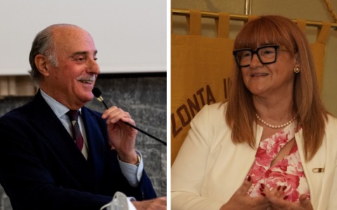 A Filo Diretto Bruno Lulani della Fondazione Uspidalet e Nadia Biancato dello Zonta Club Alessandria