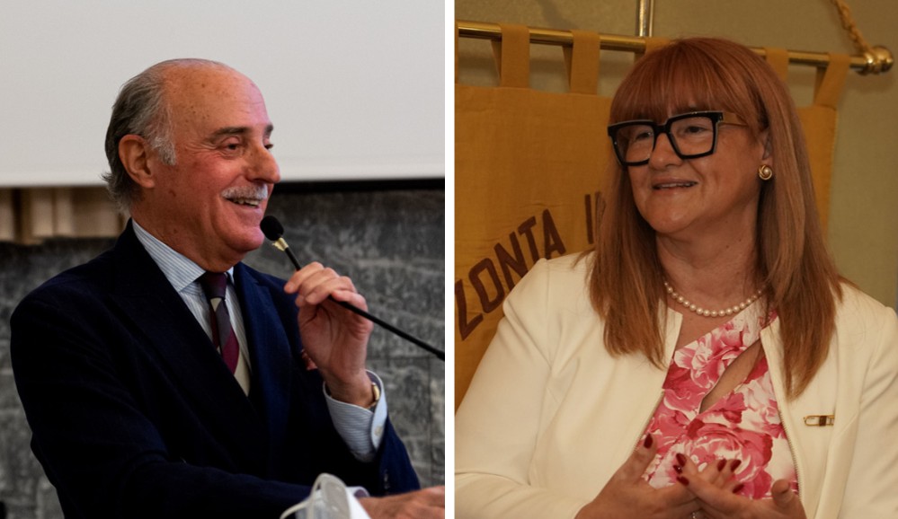 A Filo Diretto Bruno Lulani della Fondazione Uspidalet e Nadia Biancato dello Zonta Club Alessandria