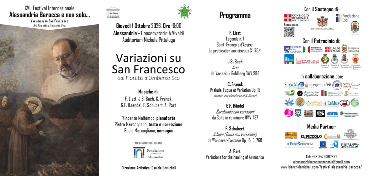 Da San Francesco a Umberto Eco: ad Alessandria un viaggio tra musica, parole e immagini