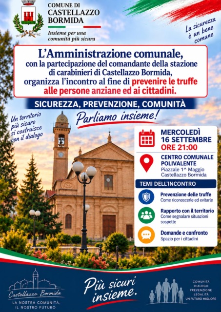 Castellazzo Bormida, un incontro per prevenire le truffe e rafforzare la sicurezza