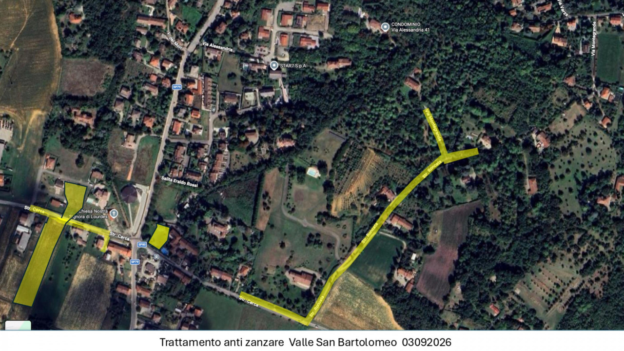 Campagna antizanzare: oggi ultimi interventi a Valmadonna e Valle San Bartolomeo