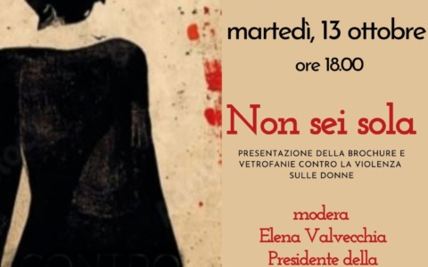 Tortona, «Non sei sola»: una brochure per aiutare le donne vittime di violenza